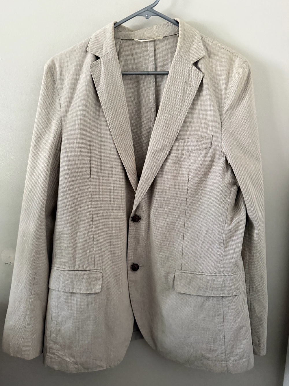 🦁 Désirée 1955 Napoli Italian Houndstooth Blazer Tan/Cream 🦁 ~ US 38 (EU 48)